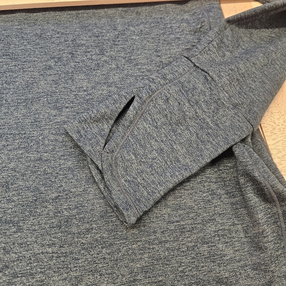 Athleta Uptempo Hoodie Women’s Size Small Gray Heather Thumbholes Drawstring - Picture 5 of 9